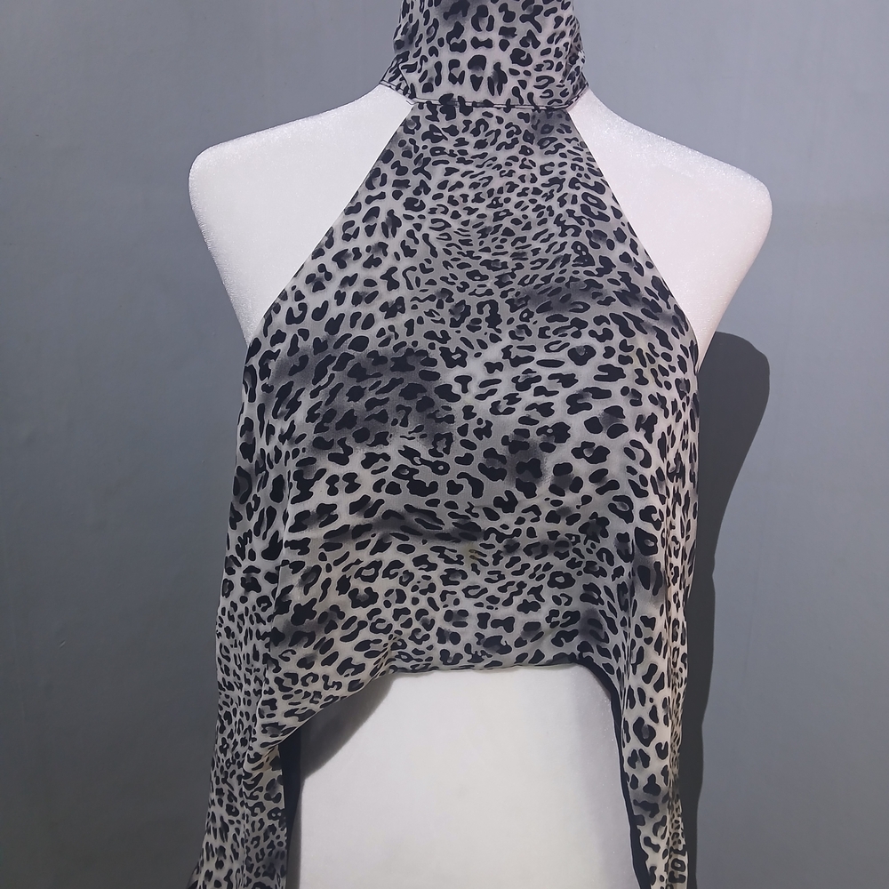 Leopard Print High‑Low Blouse